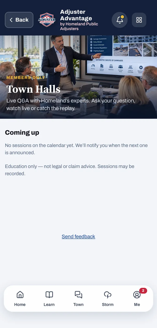 Town Halls en la app: sesiones de preguntas y respuestas en vivo con los expertos de Homeland