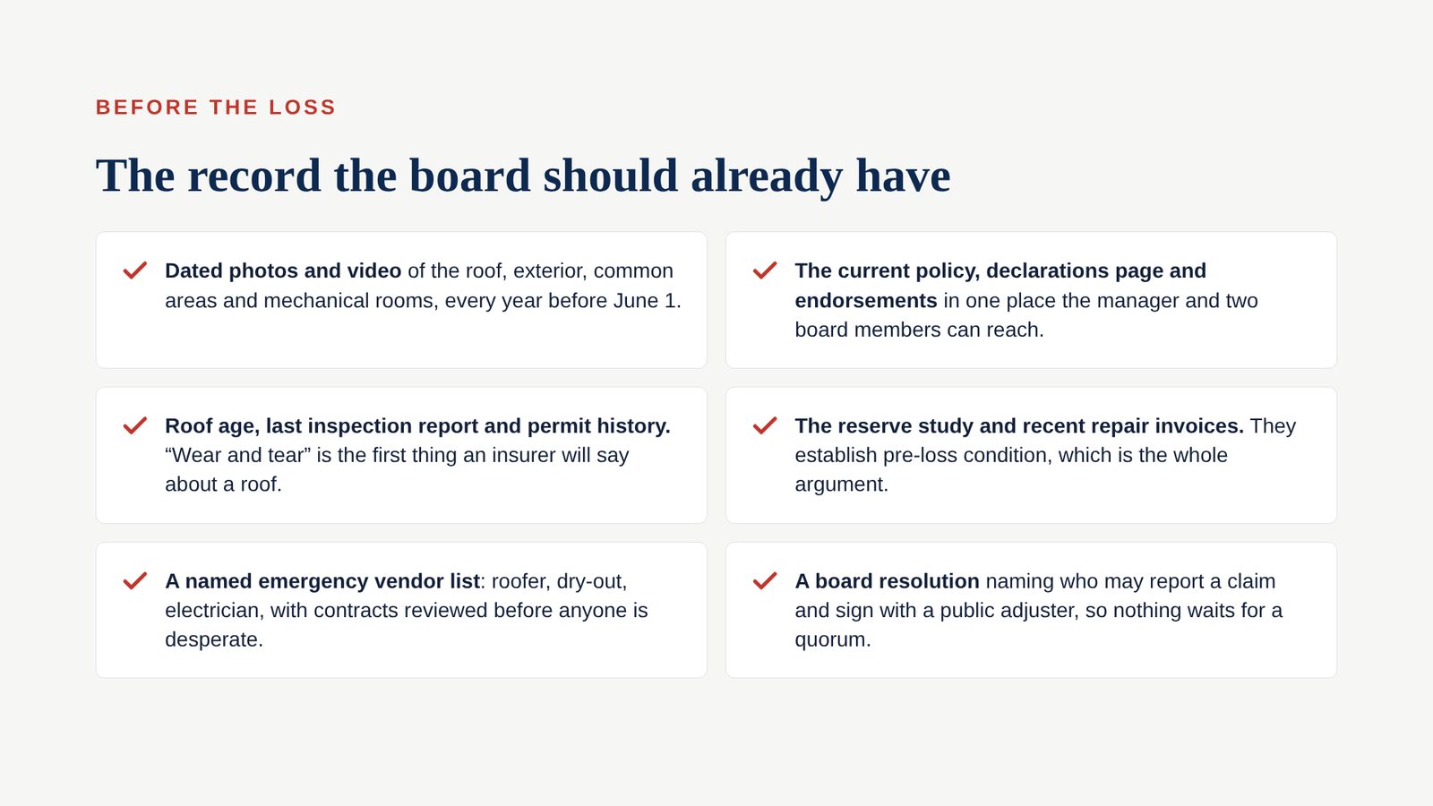 Slide 6 of the Board Education Session: The record the board should already have