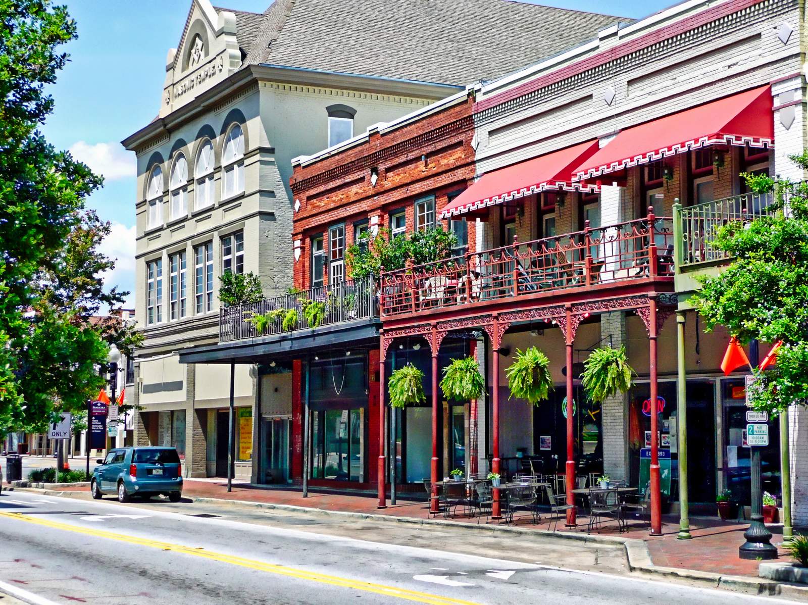 Historic downtown street in Pensacola, FL — Homeland Public Adjusters serves Pensacola property owners