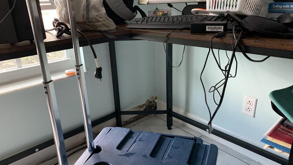 Water mitigation equipment drying an office area at a home in West Palm Beach, FL