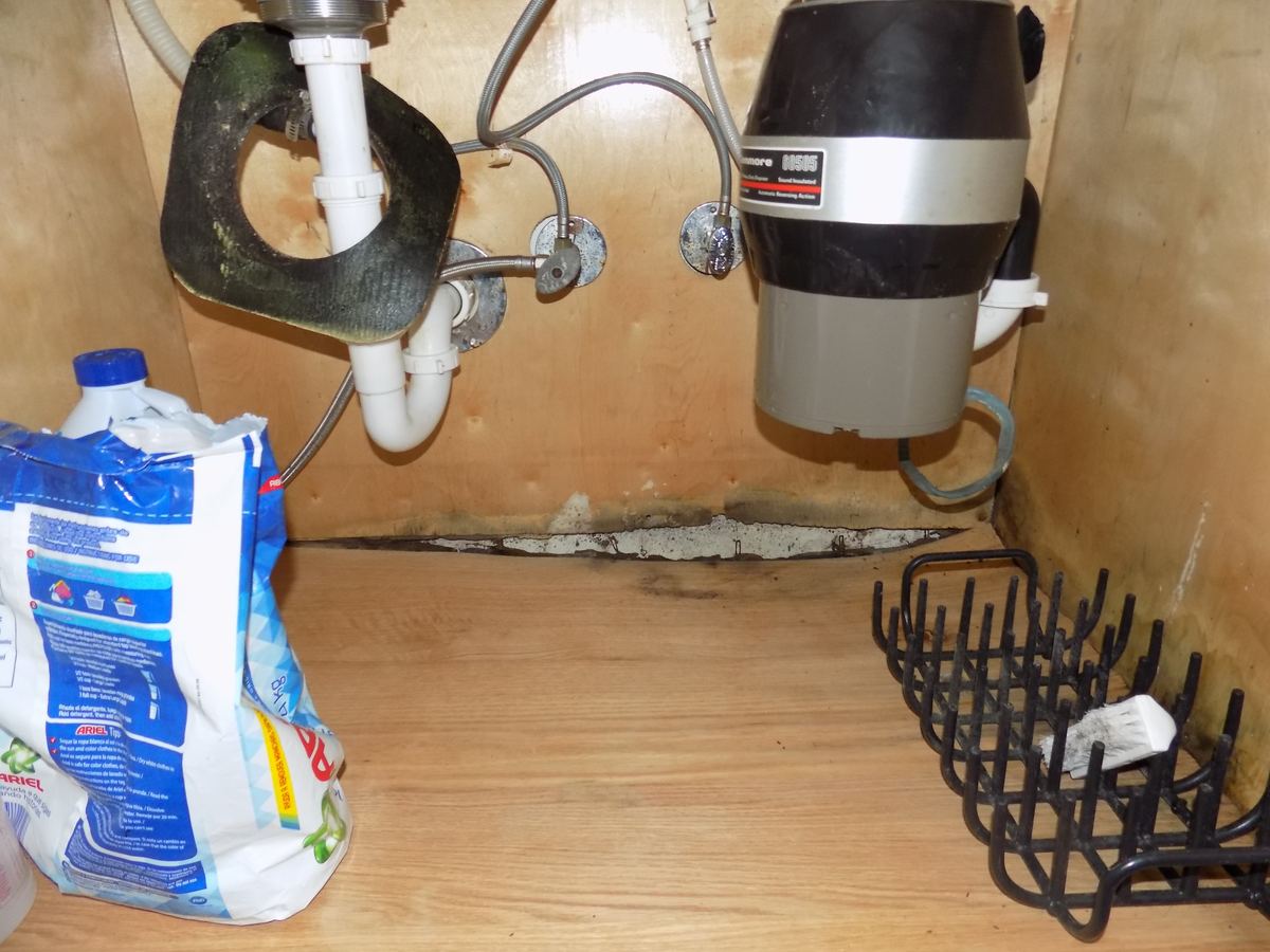 Water damage to kitchen cabinetry and plumbing in Ocala, FL
